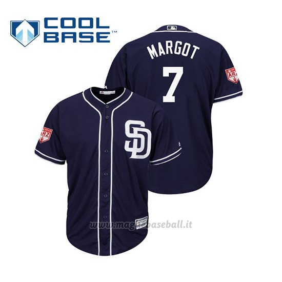 Maglia Baseball Uomo San Diego Padres Manuel Margot Cool Base Entrenamiento De Primavera 2019 Blu